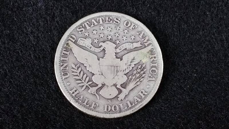 1908 S Barber Silver Half Dollar