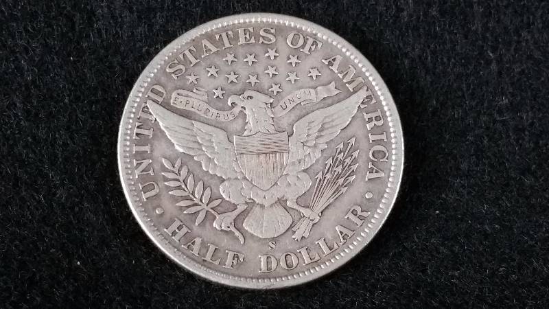 1909 S Barber Silver Half Dollar