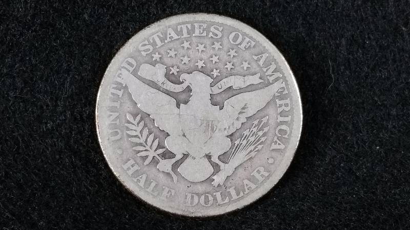 1912 P Barber Silver Half Dollar