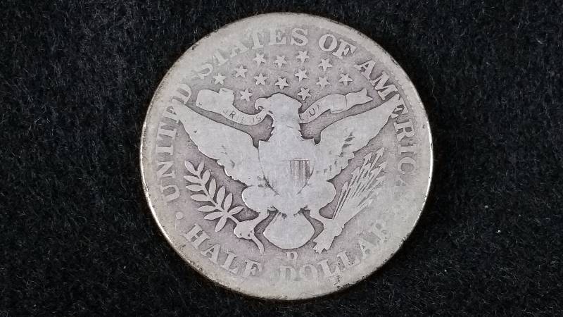 1912 D Barber Silver Half Dollar