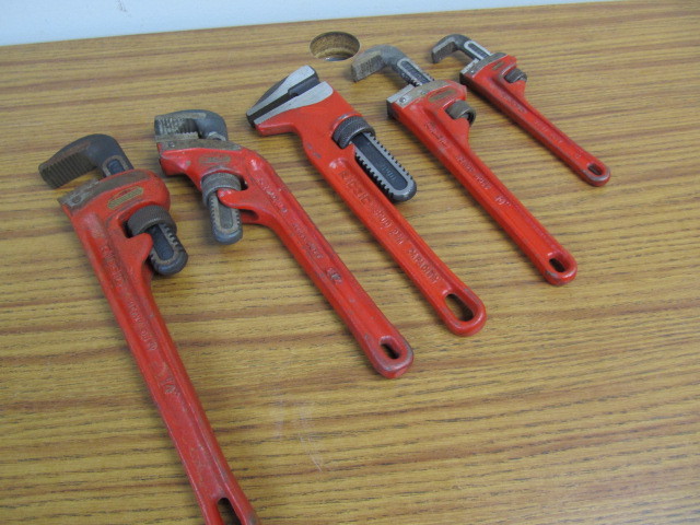 lot 96 image: Group of Large Heavy Duty RIDGID Pipe Wrenches