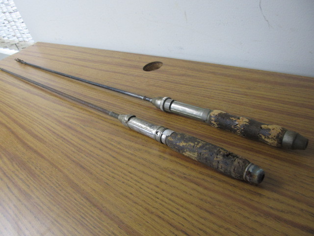 lot 63 image: Pair of Antique Steel Telescoping Fly Fishing Rods