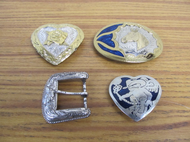 lot 118 image: Group of 4 Western Belt Buckles