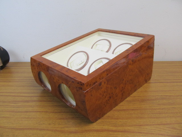 lot 119 image: LIKE NEW High Quality STEINHAUSER Burled Wood Watch Winder