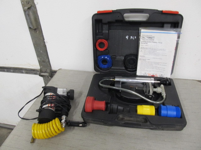lot 148 image: Craftsman Pressure Tester & Portable Air Compressor