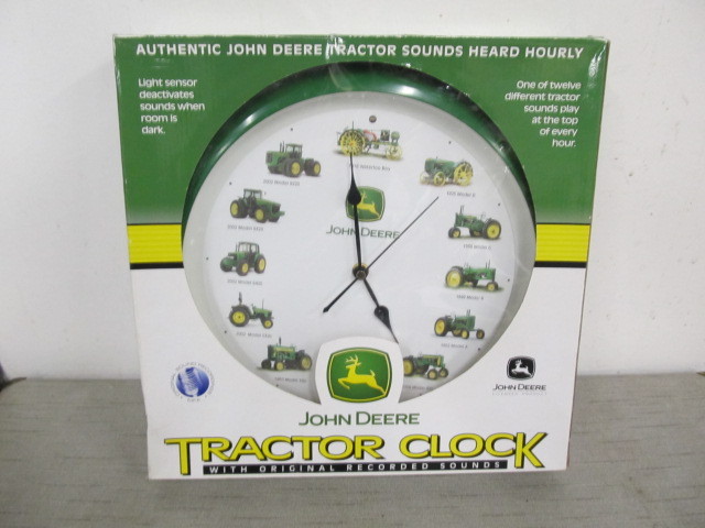 lot 165 image: NEW John Deere Clock wTractor Sounds