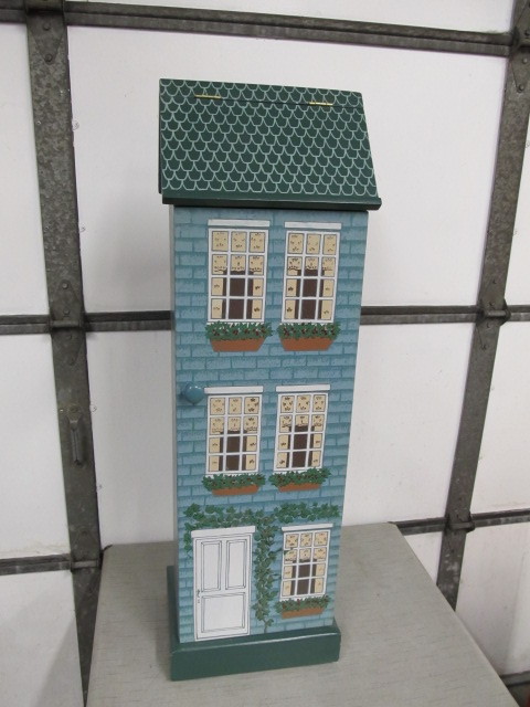 lot 170 image: Wood Dollhouse Style Storage Cabinet