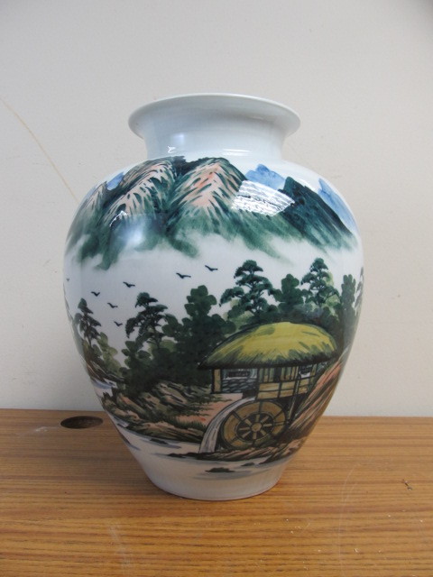 lot 182 image: Large Signed Oriental Ovoid Vase