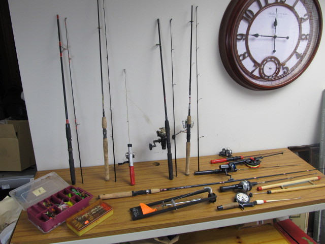 lot 191 image: Group of Ice Fishing & Other Rods wTackle