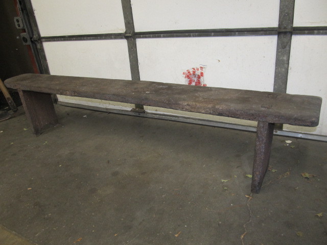 lot 211 image: Orig Antique 1880s Painted Wood Bench