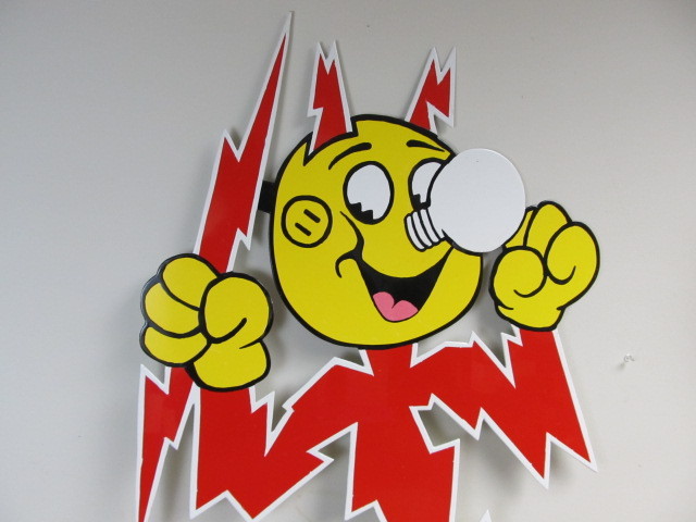 lot 4 image: Large REDDY KILOWATT Enamel Advertising Sign
