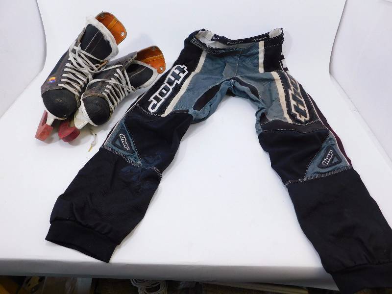 Cooper A50 Size 9 Hockey Skates and Thor Size 32 MX Pants