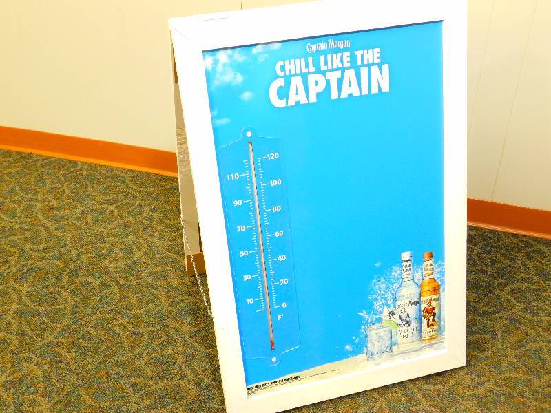 New Captain Morgan Double Sided Write-On Thermometer Sign