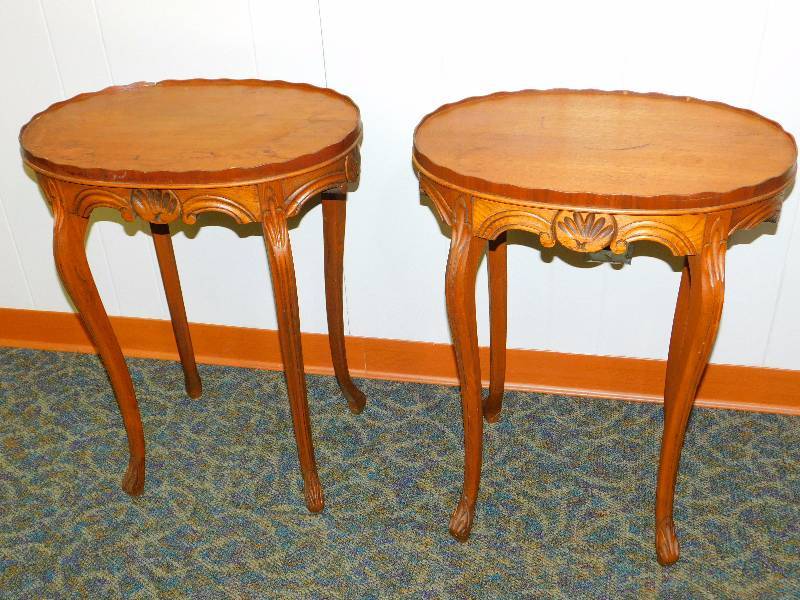 (2) Matching Antique End Tables
