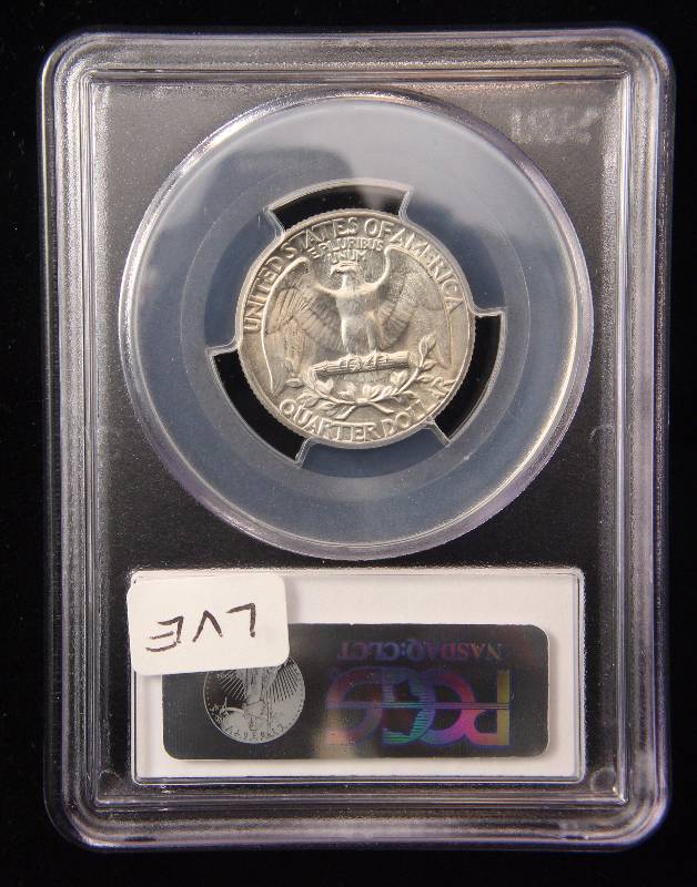 1947 WASHINGTON SILVER QUARTER MS65 PCGS