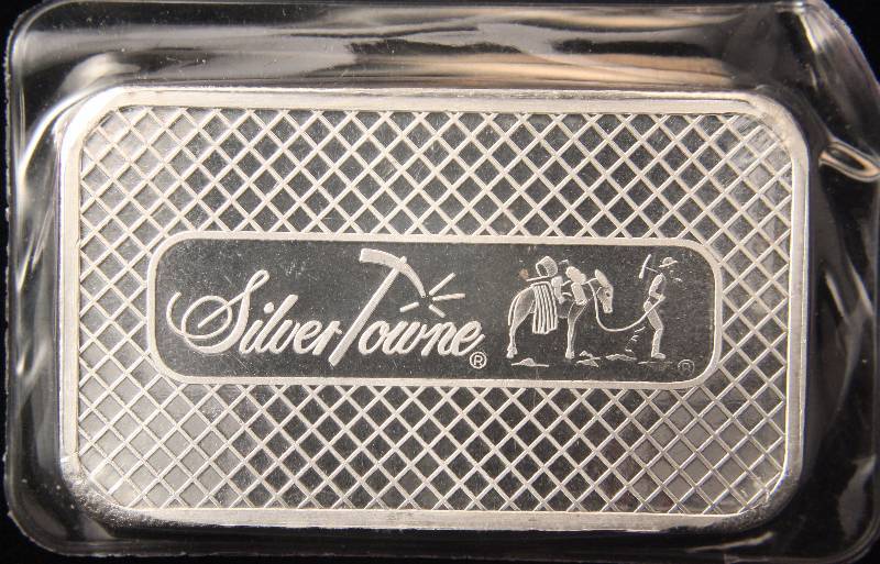 5 TROY Oz. .999 FINE SILVER BAR PROSPECTOR BY SILVERTOWNE SEALED