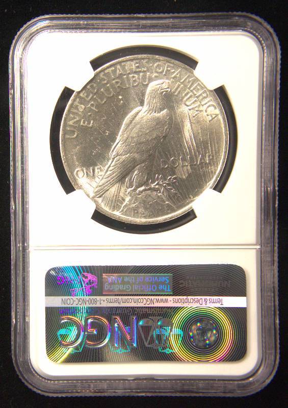 1922 PEACE SILVER DOLLAR MS62 NGC