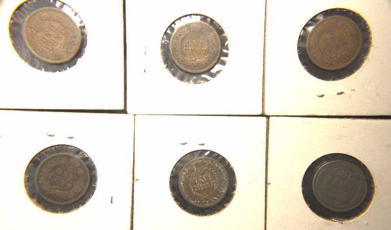 GROUP OF 5 INDIAN HEADS & 1 STEEL WAR CENT