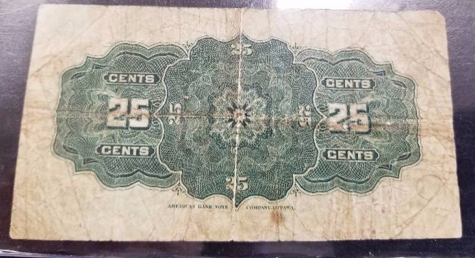 1900 CANADA 25 CENT FRACTIONAL CURRENCY VF