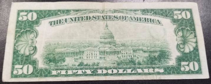 1929 NATIONAL CURRENCY $50 KANSAS CITY FEDERAL RESERVE NOTE VF