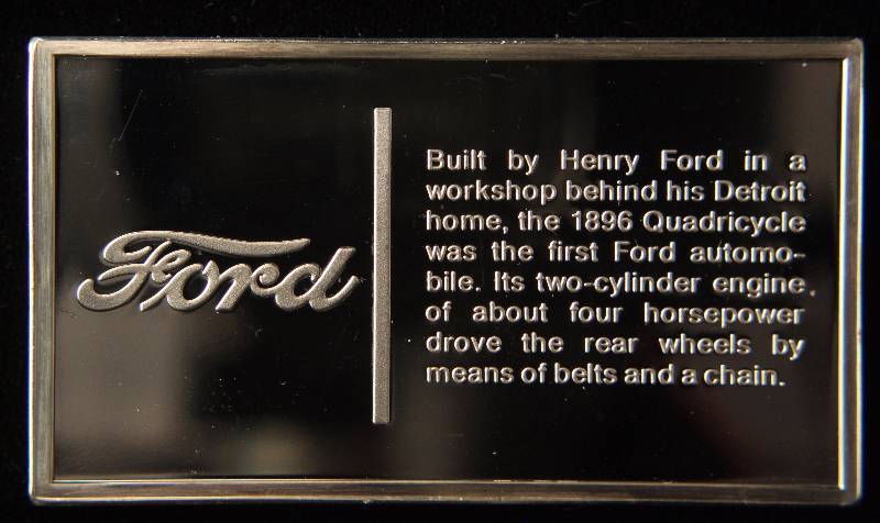 VINTAGE 1896 FORD AUTO 1000 GRAINS (2.08 TROY OZ.) STERLING SILVER BAR