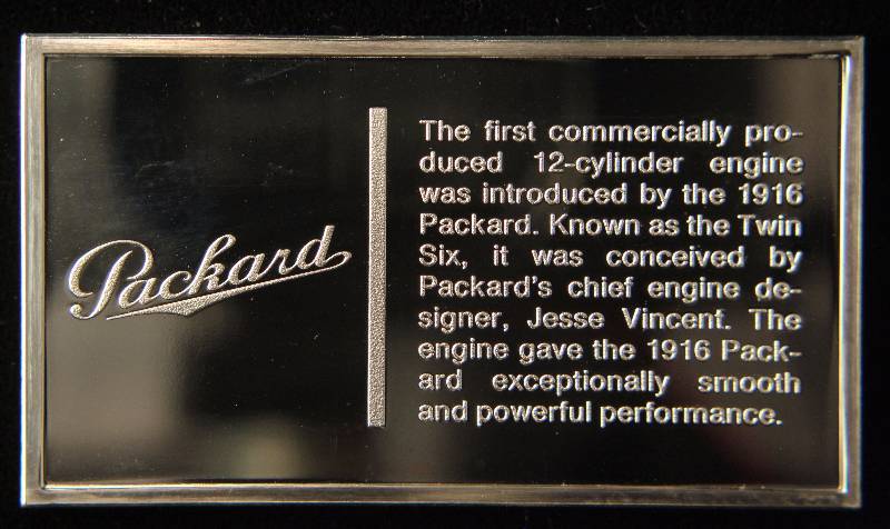 VINTAGE 1916 PACKARD AUTO 1000 GRAINS (2.08 TROY OZ.) STERLING SILVER BAR