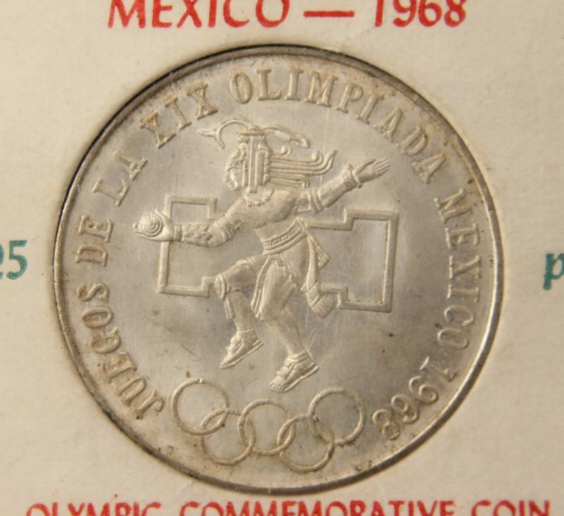 1968 OLYMPICS 25 PESOS MEXICO .720 SILVER