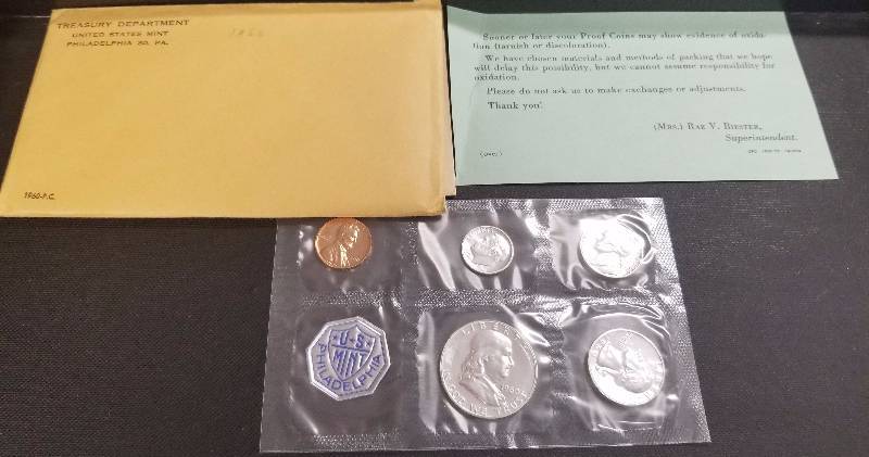 1960 US PROOF SET STAMPED SMALL DATE