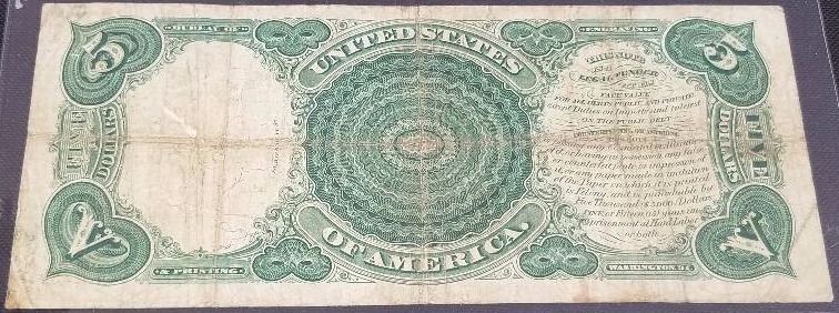 1907 UNITED STATES $5 WOODCHOPPER NOTE FINE