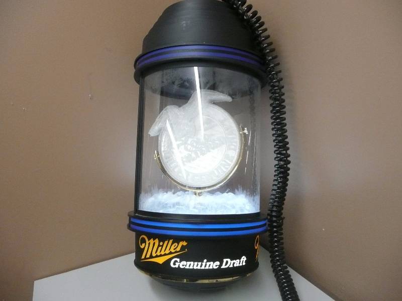 lot 1 image: (RARE RARE RARE) - Miller Genuine Draft Hanging Beer Light, GREAT CONDITION - SEE PICTURES