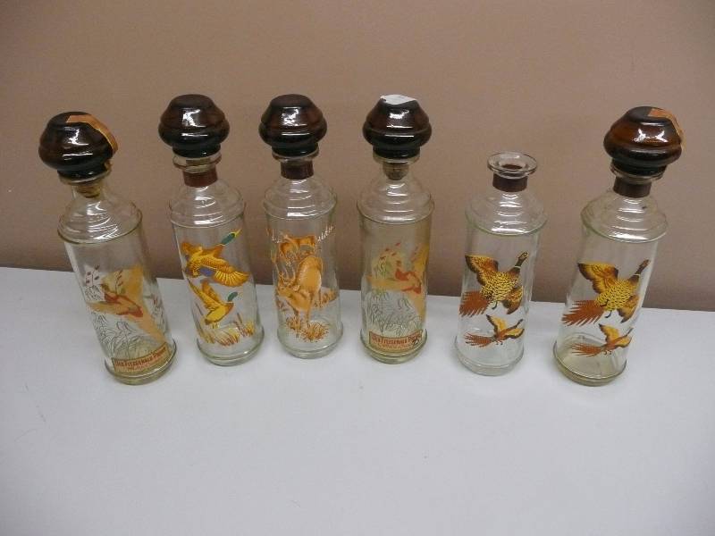 lot 63 image: 6 VINTAGE - OLD FITZGERALD PRIME WILDLIFE DECANTERS - BOURBON WHISKEY - SEE PICTURES