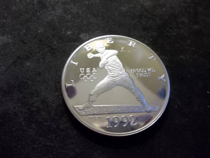 1992 Baseball Liberty Comemmorative Proof Silver Dollar