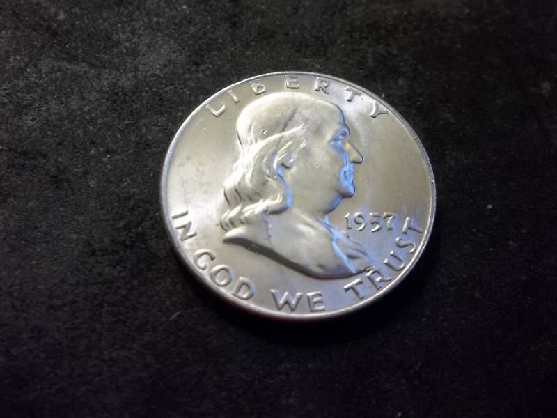 1957 D  Franklin Half Dollar
