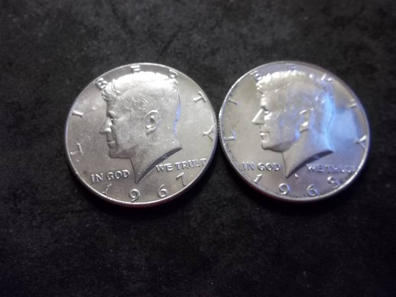 1967 & 1968 Kennedy Silver Half Dollars 40%