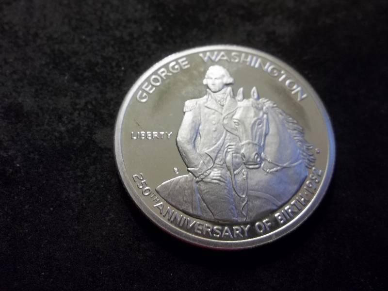 George Washington 250th Anniversary Commemorative Silver Half Dollar