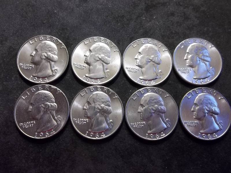 8-1964 D Washington Quarters All BU MS