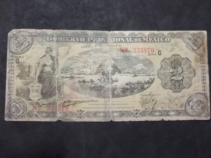 Mexican 2 Peso Bill From 1914