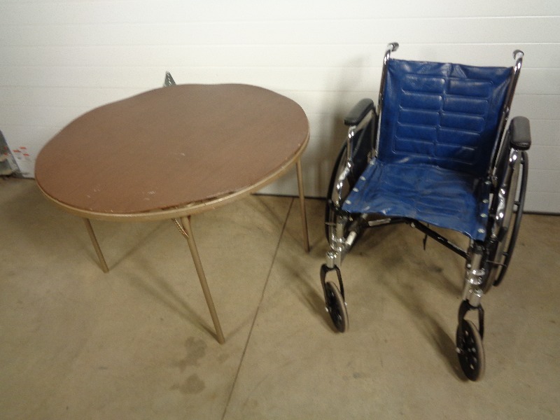 lot 139 image: Invacare Wheelchair and Folding Table