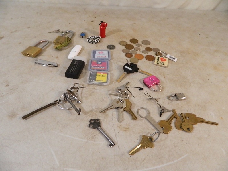 lot 17 image: Keys, Compact Flashes, More