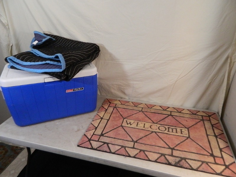 lot 69 image: Welcome Mat, Cooler, Moving Blanket
