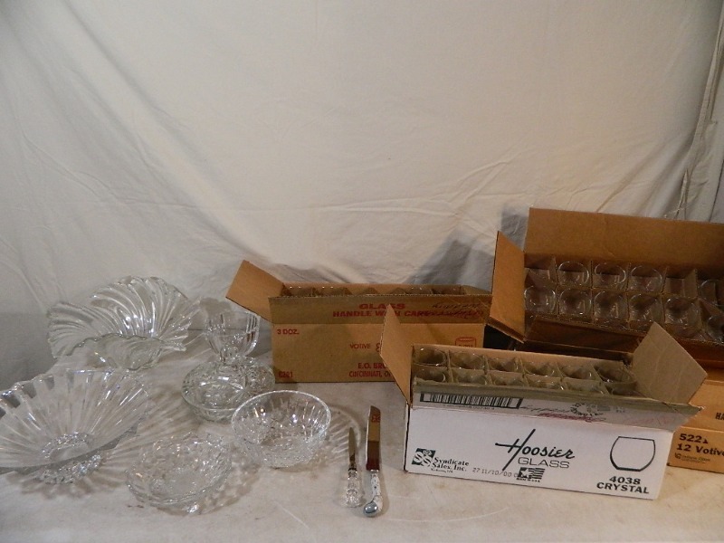 lot 161 image: Glass Votives, Crystal Bowls, More