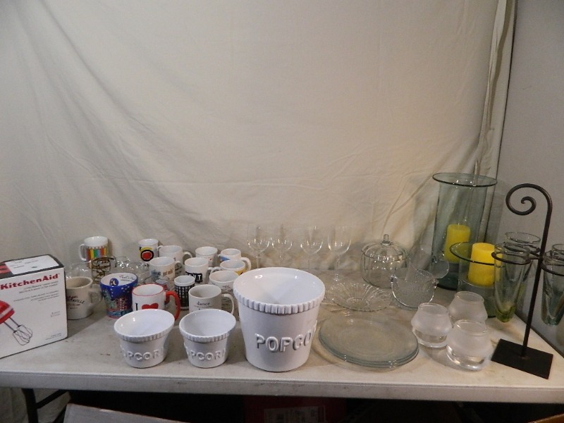 lot 176 image: Candle Holders, Mugs, KitchenAid Mixer, More