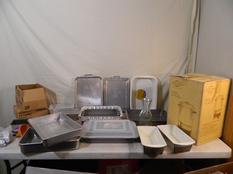 lot 177 image: Bake Pans, Percolator, Votives, More