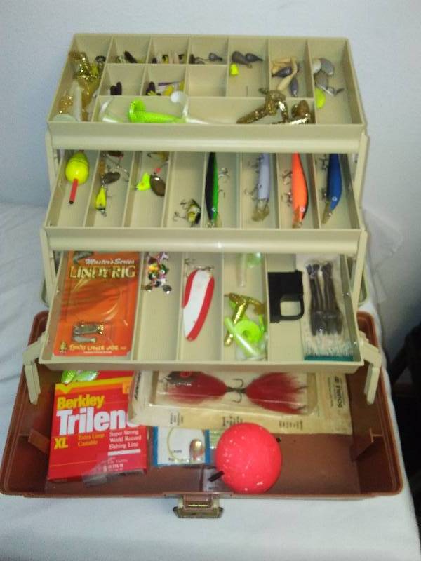 lot 12 image: Tackle Box, Model Plano-6303 with assorted tackle