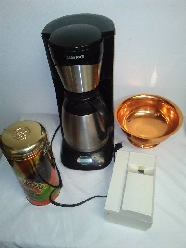 lot 64 image: Cuisinart Coffee Maker, copper colored bowl (heavy duty) and more