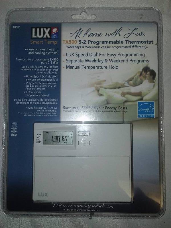 lot 72 image: Lux Programable Thermostat  New in Package