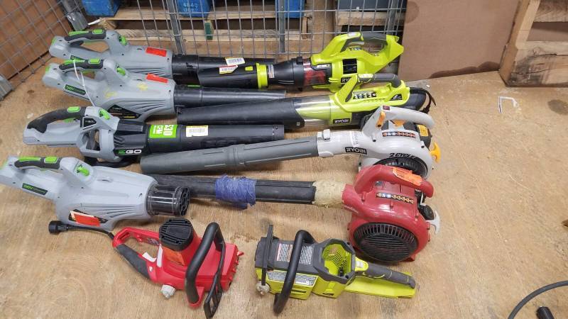 Lot of salvage Outdoor tools, lawn care  and more for parts or repair Ego Ryobi Dewalt Toro and more