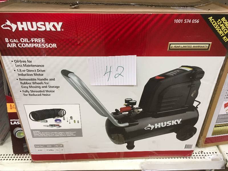 Husky 8 Gal Oil Free Air Compressor not used