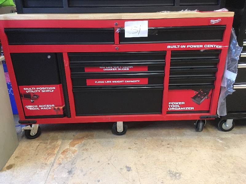 Milwaukee 60.125 in. 11Drawer and 1Door 22 in. D Mobile Workbench with Sliding Pegboard Back
