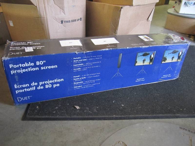 lot 1 image: Portable 80 Projection Screen Open...